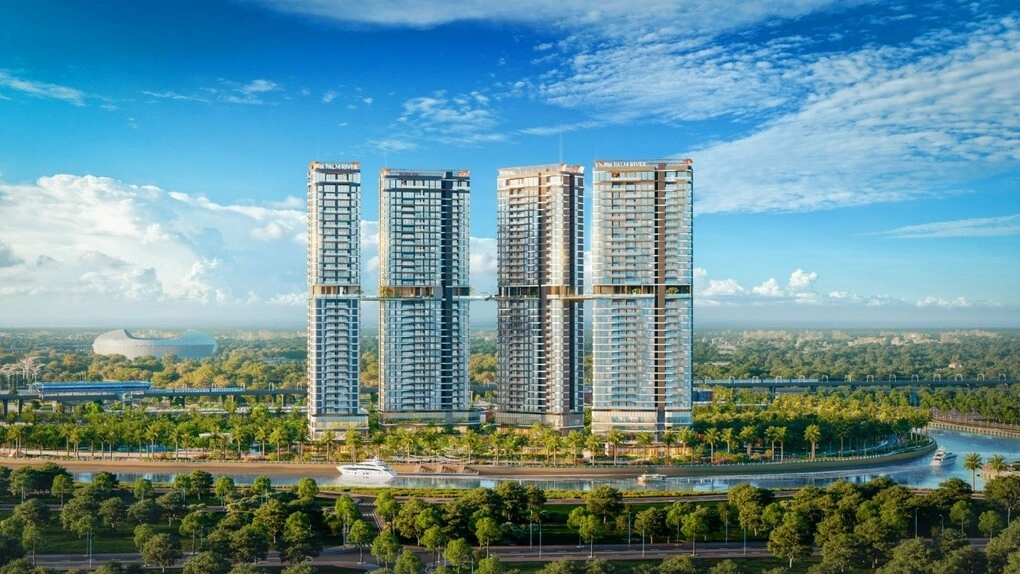 Palm River đưa ngôn ngữ thiết kế Biophilic kết hợp phong cách nội thất Wabi-Sabi vào dự án. Ảnh: Minh Minh